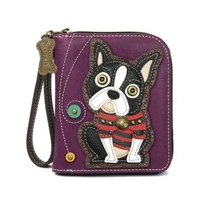 ZIP AROUND WALLET - BOSTON TERRIER